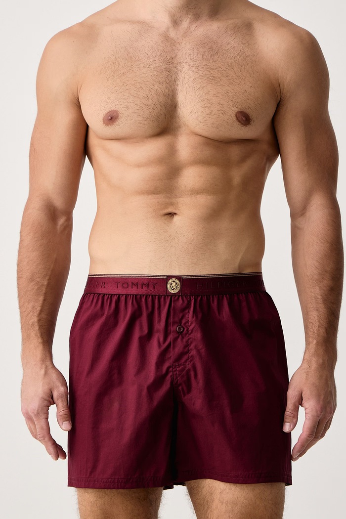 Boxerky pánské bavlněné 3-pack Tommy Hilfiger UM0UM03985 burgundské