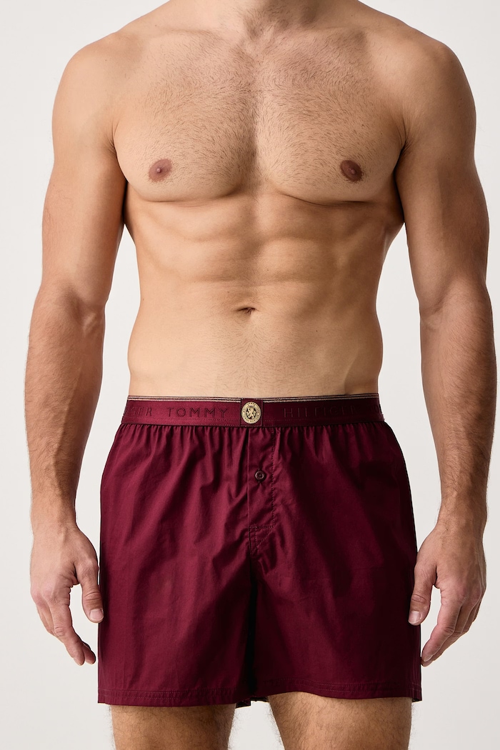 Boxerky pánské bavlněné 3-pack Tommy Hilfiger UM0UM03985 burgundské
