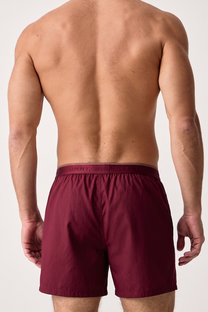 Boxerky pánské bavlněné 3-pack Tommy Hilfiger burgundské UM0UM03985