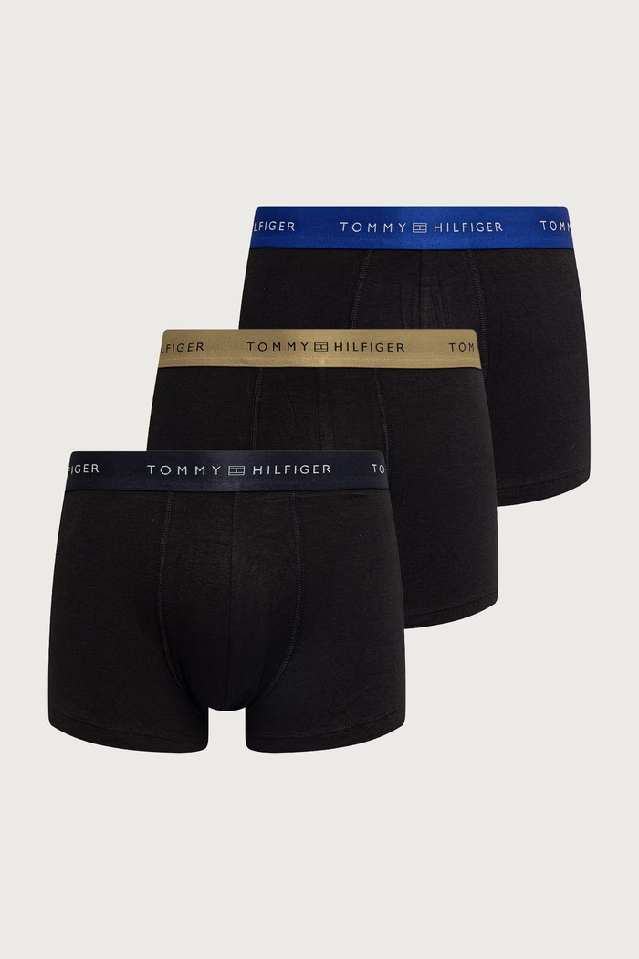 Tommy Hilfiger Priliehavé boxerky pánske bavlnené s elastanom 3-pak čierna UM0UM03964
