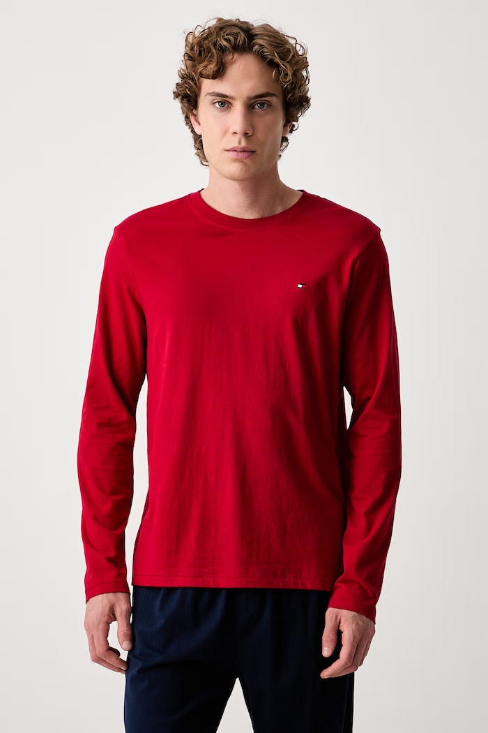 Tommy Hilfiger dvodelna pižama moška bombažna UM0UM04047 rdeča AW26