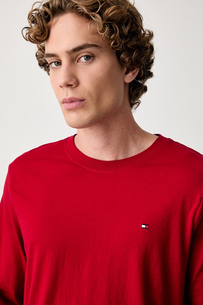 Tommy Hilfiger pigiama a due parti da uomo in cotone UM0UM04047 rosso