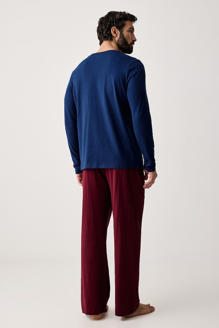 Tommy Hilfiger Piżama dwuczęściowa męska bawełniana UM0UM04047 niebieski AW26
