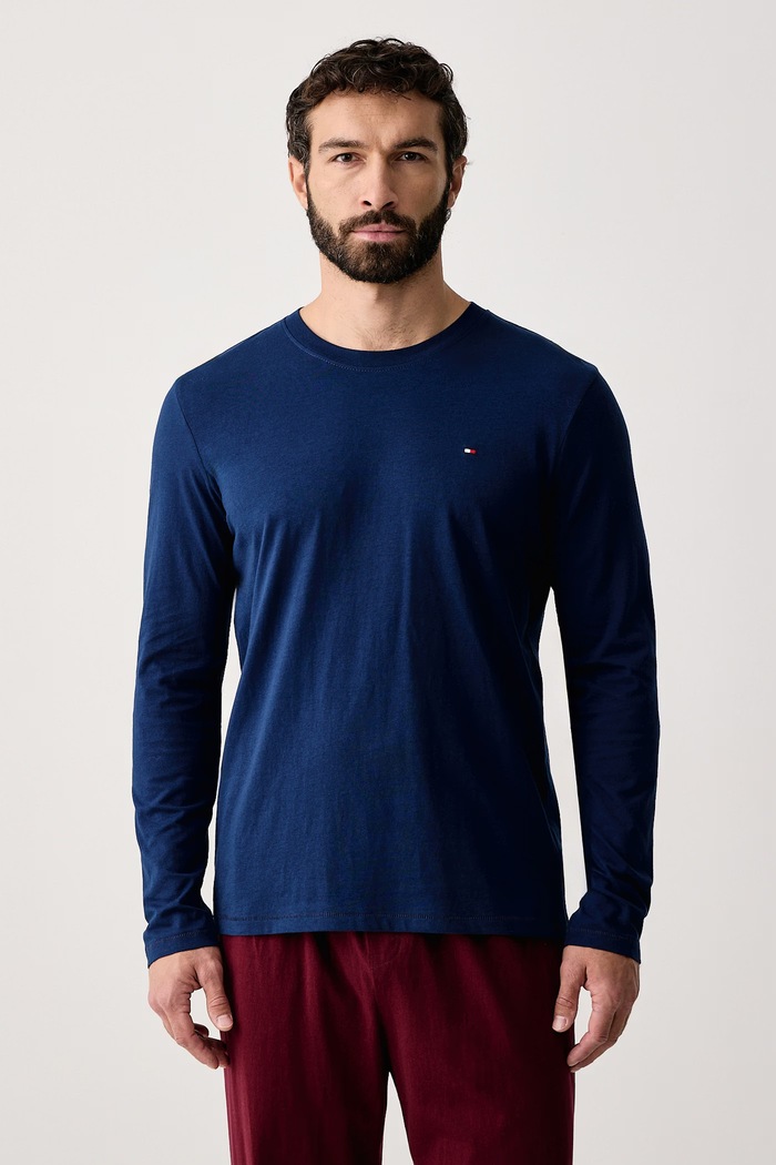 Odzież Tommy Hilfiger Piżama dwuczęściowa męska bawełniana UM0UM04047 niebieski
