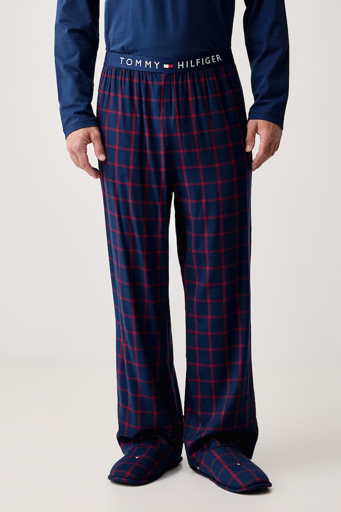 Piżama męska z bawełną Tommy Hilfiger UM0UM04019 niebieski