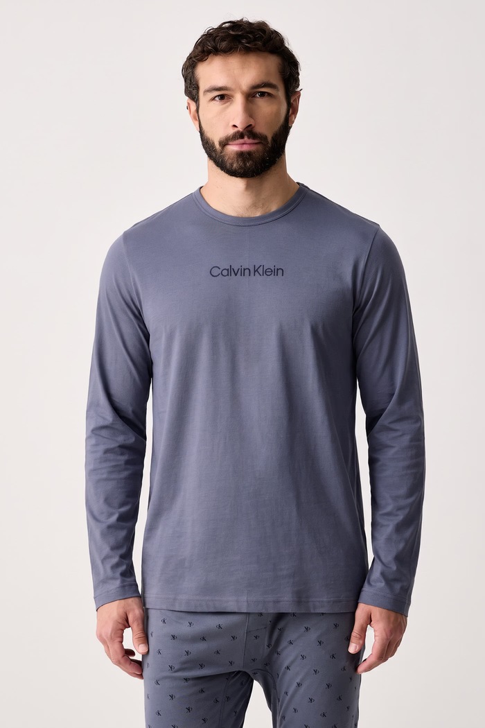 Дрехи Calvin Klein Underwear Пижама от две части мъжка от памук LV00NM3080 син