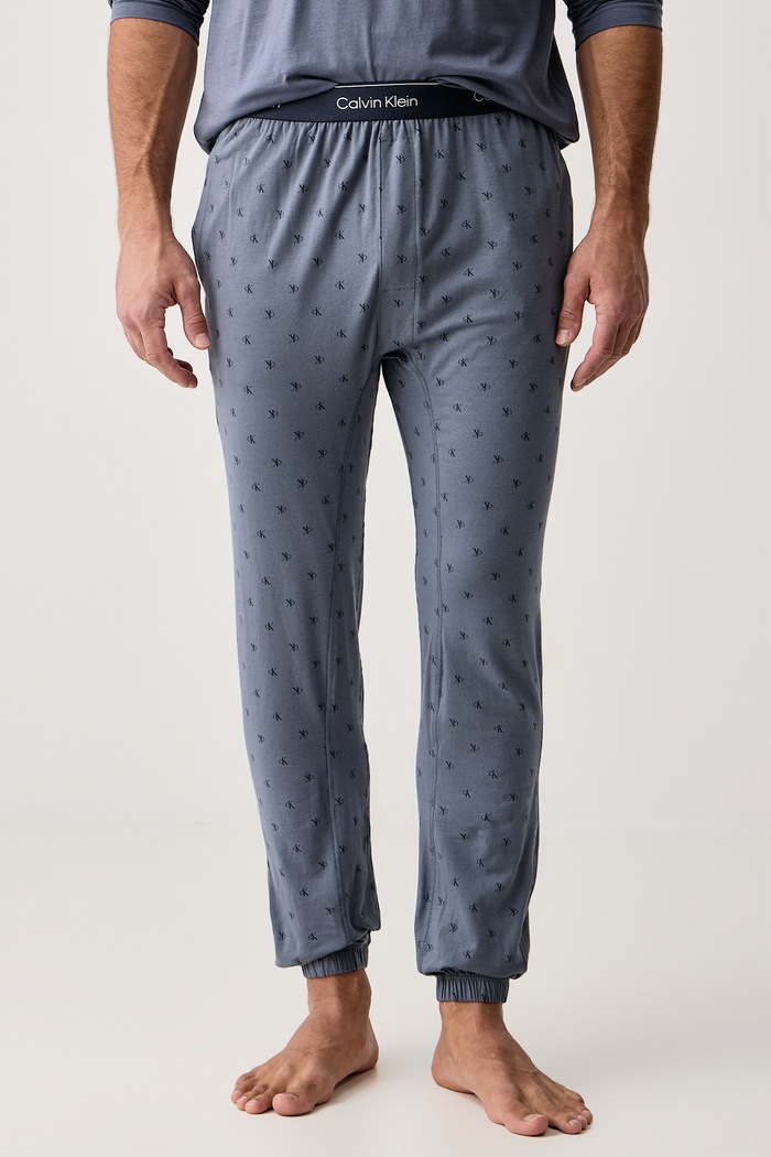 Пижама от две части мъжка от памук Calvin Klein Underwear LV00NM3080 син