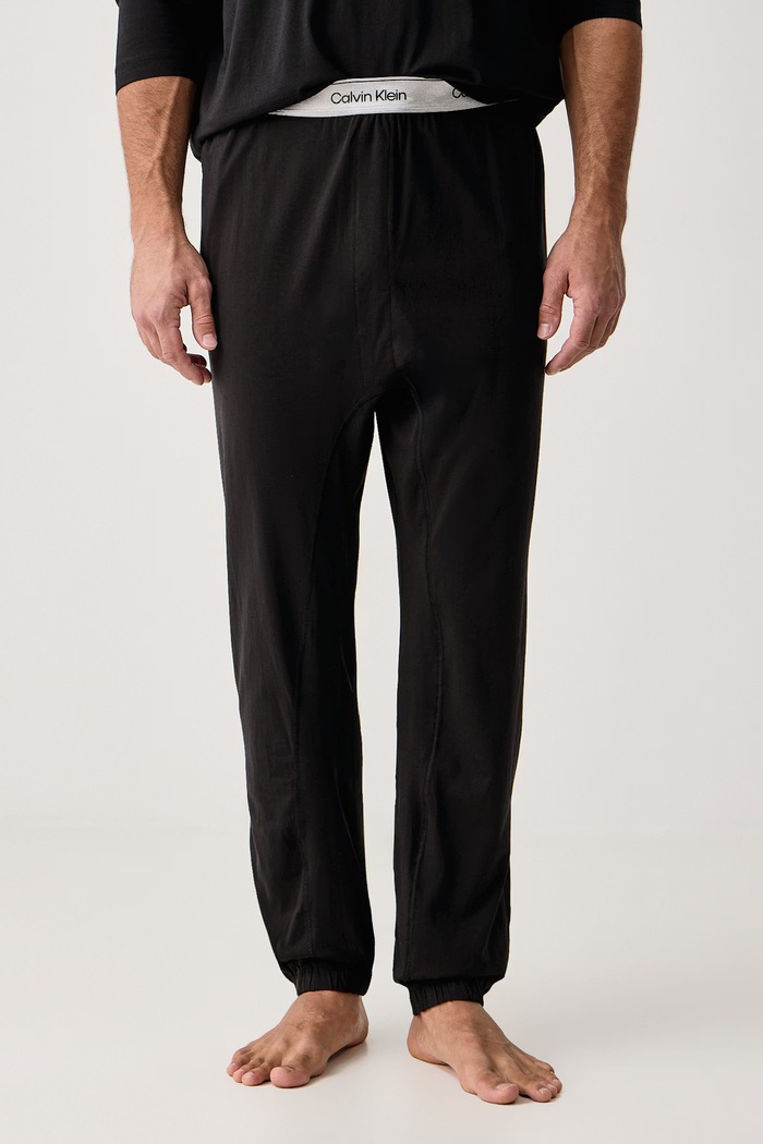 Пижама от две части мъжка от памук Calvin Klein Underwear LV00NM3079 черен