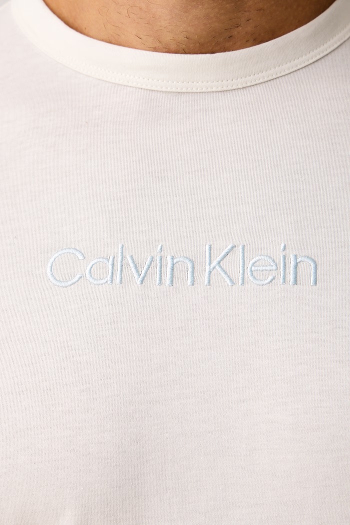 Dvodelna pižama moška bombažna Calvin Klein Underwear bež LV00NM2903