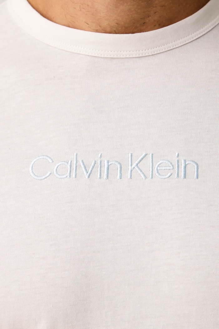Dvodelna pižama moška bombažna Calvin Klein Underwear bež LV00NM2903