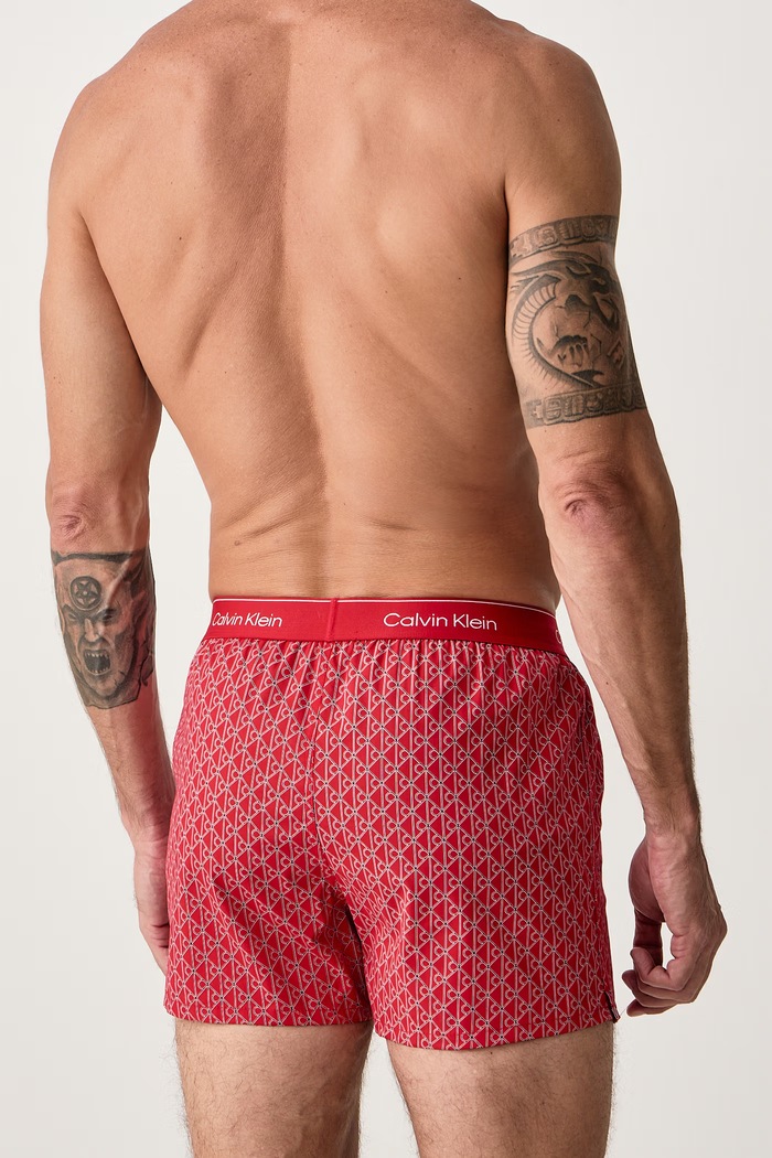 Boxerky pánské bavlněné s elastanem 3-pack Calvin Klein Underwear červená LV00NB4727