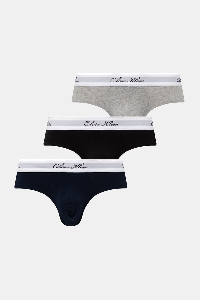 Calvin Klein Underwear slipy męskie z bawełną 3-pack szary LV00NB4606