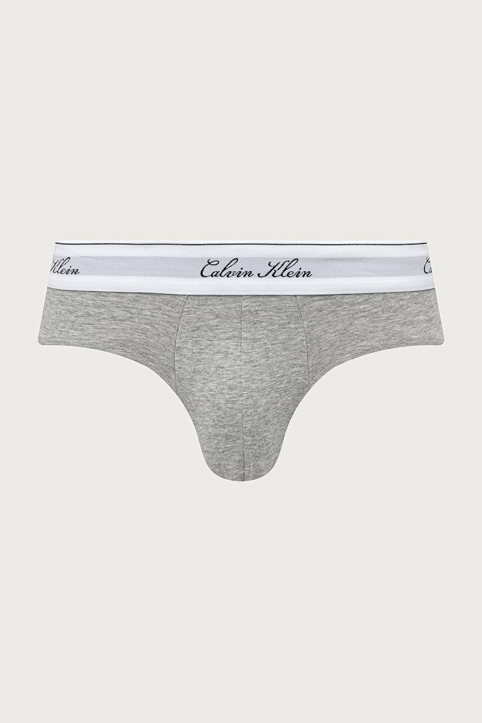 Calvin Klein Underwear Slipy męskie z bawełną 3-pack LV00NB4606 szary AW26