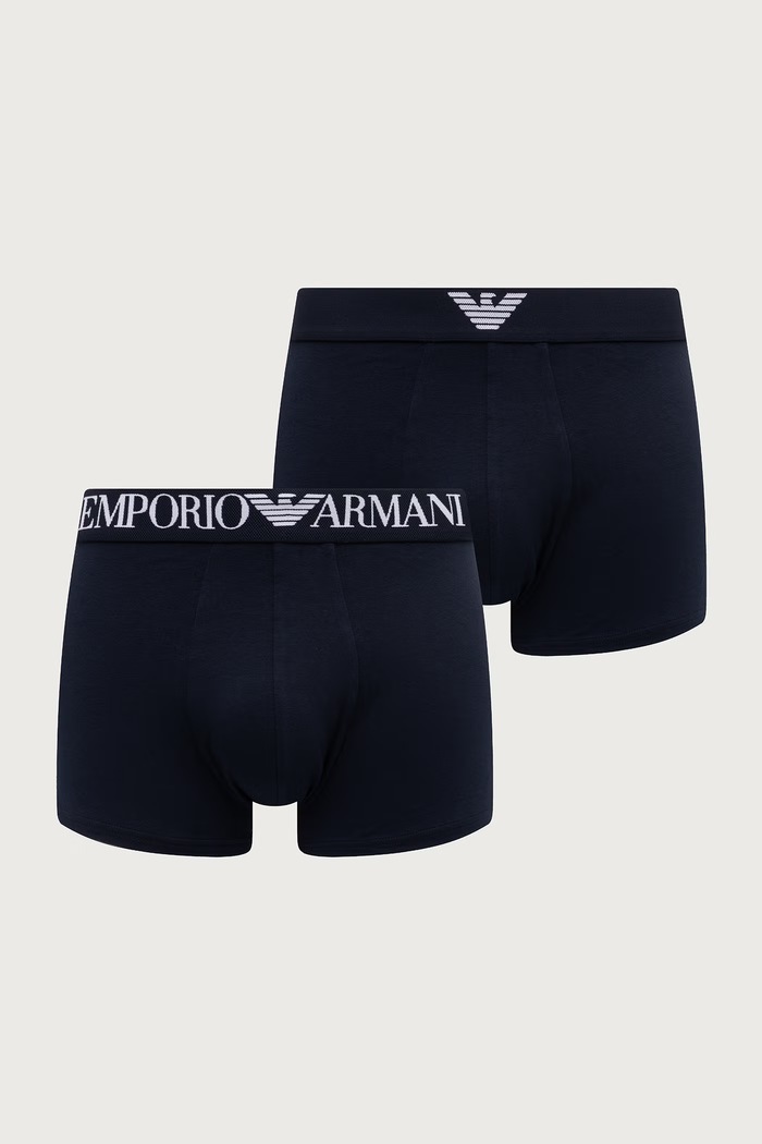 Emporio Armani Underwear přiléhavé boxerky pánské bavlněné s elastanem námořnická modř EM000252.AF25017
