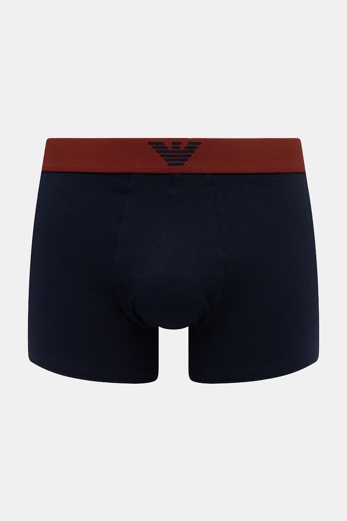 Emporio Armani Underwear oprijete boksarice moške bombažne z elastanom EM000252.AF25017 mornarsko modra AW26