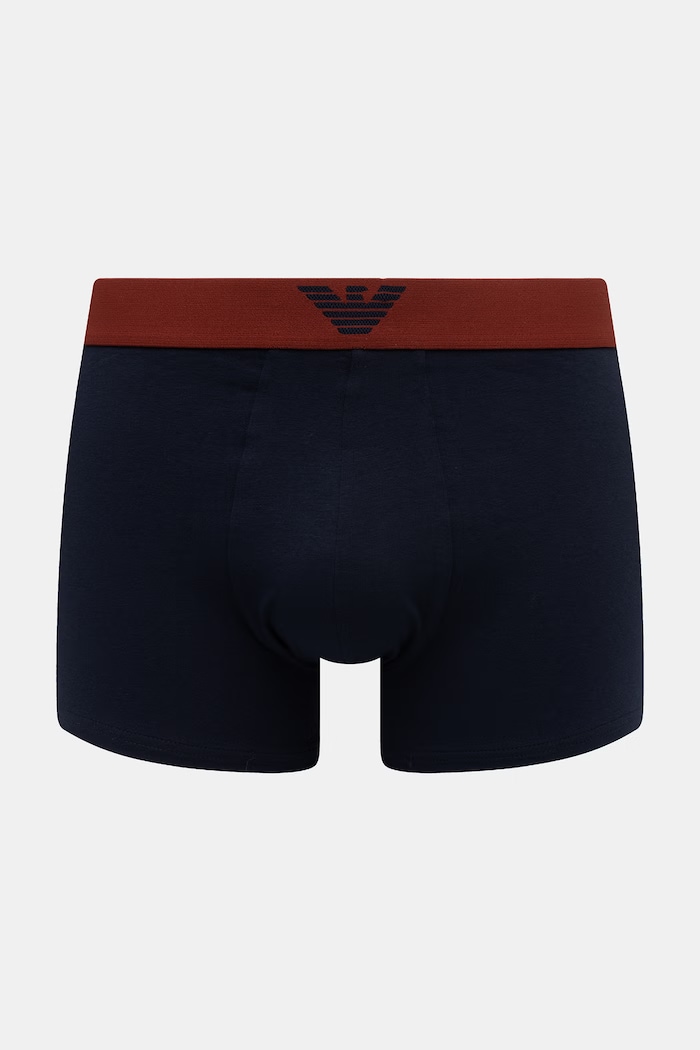 Emporio Armani Underwear oprijete boksarice moške bombažne z elastanom EM000252.AF25017 mornarsko modra AW26