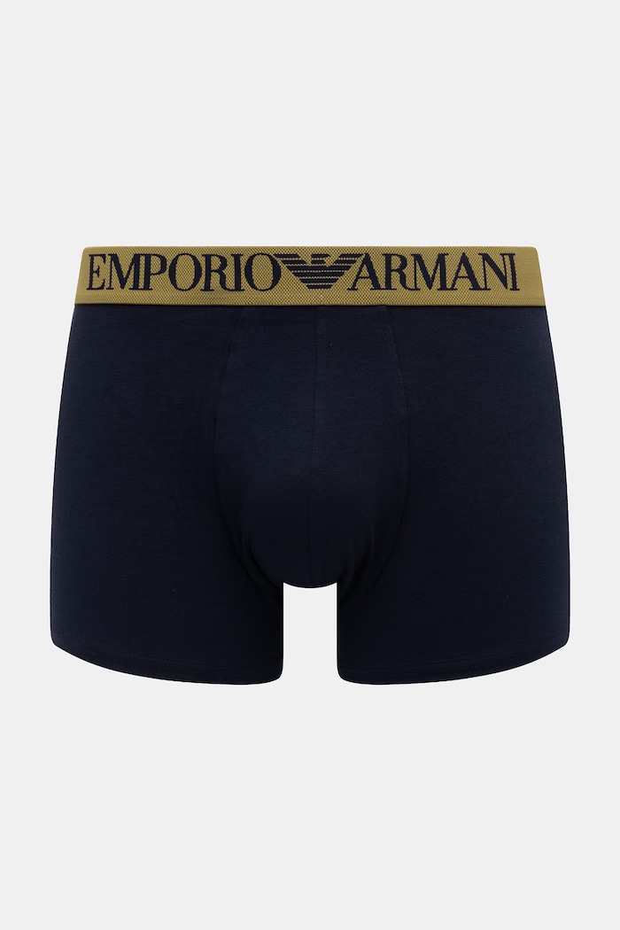 Emporio Armani Underwear oprijete boksarice moške bombažne z elastanom EM000252.AF25017 zelena AW26