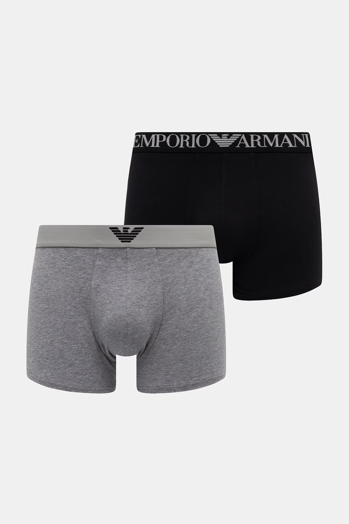 Emporio Armani Underwear oprijete boksarice moške bombažne z elastanom siva EM000252.AF25017
