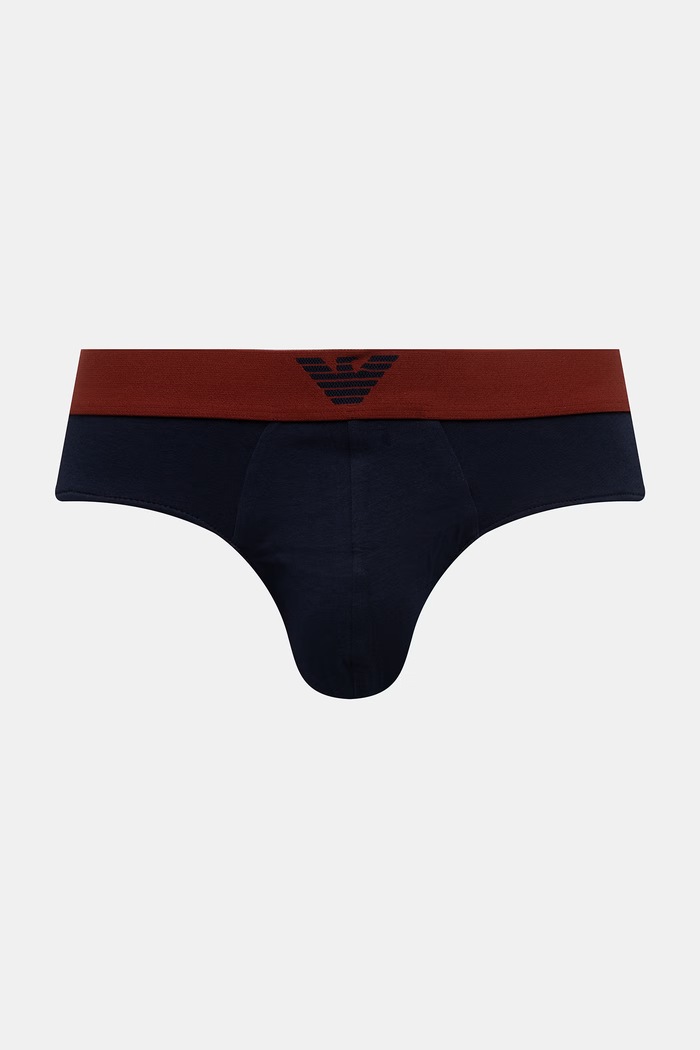 Odzież Emporio Armani Underwear slipy męskie bawełniane z elastanem 2-pack EM000251.AF25017 granatowy