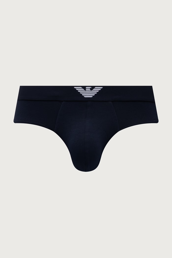 Emporio Armani Underwear slipy pánské bavlněné s elastanem 2-pack EM000251.AF25017 námořnická modř AW26