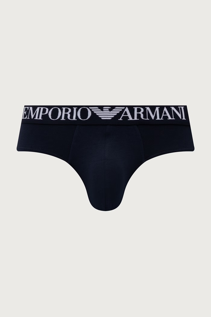 Oblečení Emporio Armani Underwear slipy pánské bavlněné s elastanem 2-pack EM000251.AF25017 námořnická modř
