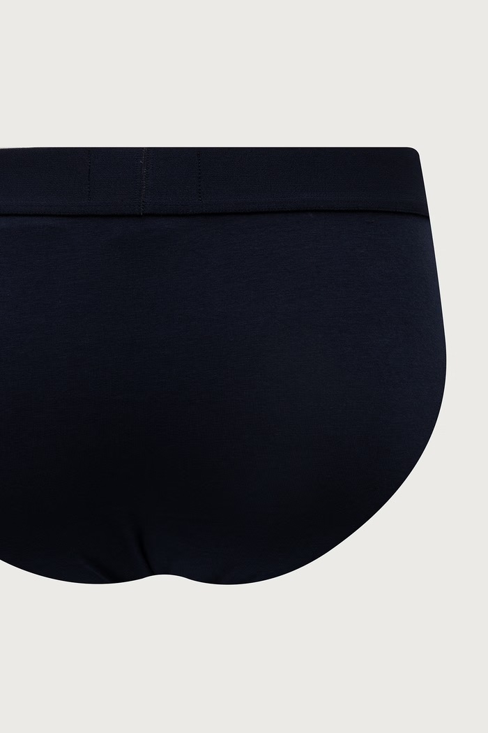 Emporio Armani Underwear slipy pánské bavlněné s elastanem 2-pack námořnická modř EM000251.AF25017