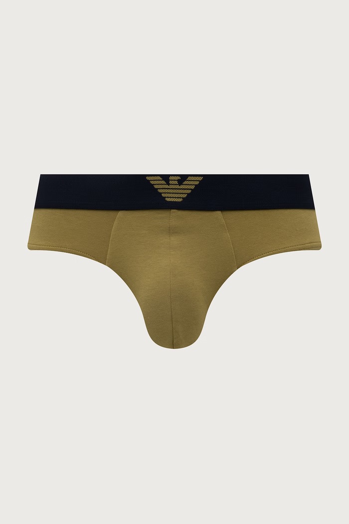 Oblečení Emporio Armani Underwear slipy pánské bavlněné s elastanem 2-pack EM000251.AF25017 zelená