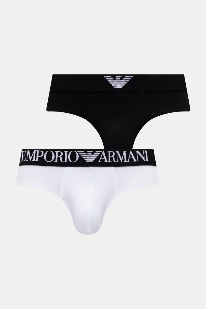 Emporio Armani Underwear slipy męskie bawełniane z elastanem 2-pack czarny EM000251.AF25017