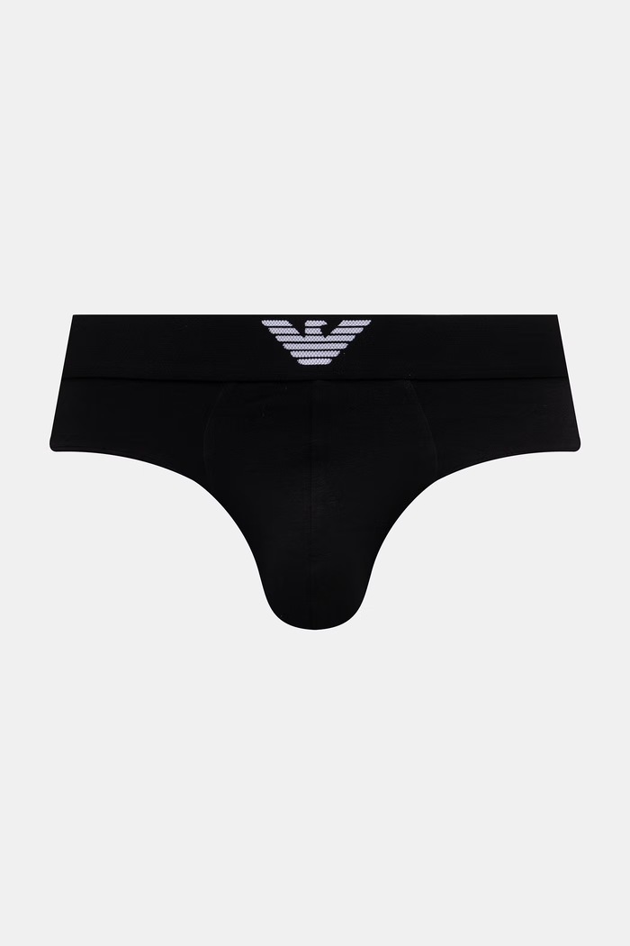 Odzież Emporio Armani Underwear slipy męskie bawełniane z elastanem 2-pack EM000251.AF25017 czarny