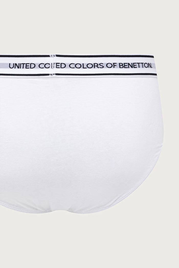 Slipy męskie bawełniane z elastanem 2-pack United Colors of Benetton 3G682S00N biały