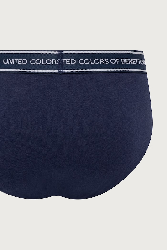 Slipy męskie bawełniane z elastanem 2-pack United Colors of Benetton szary 3G682S00N