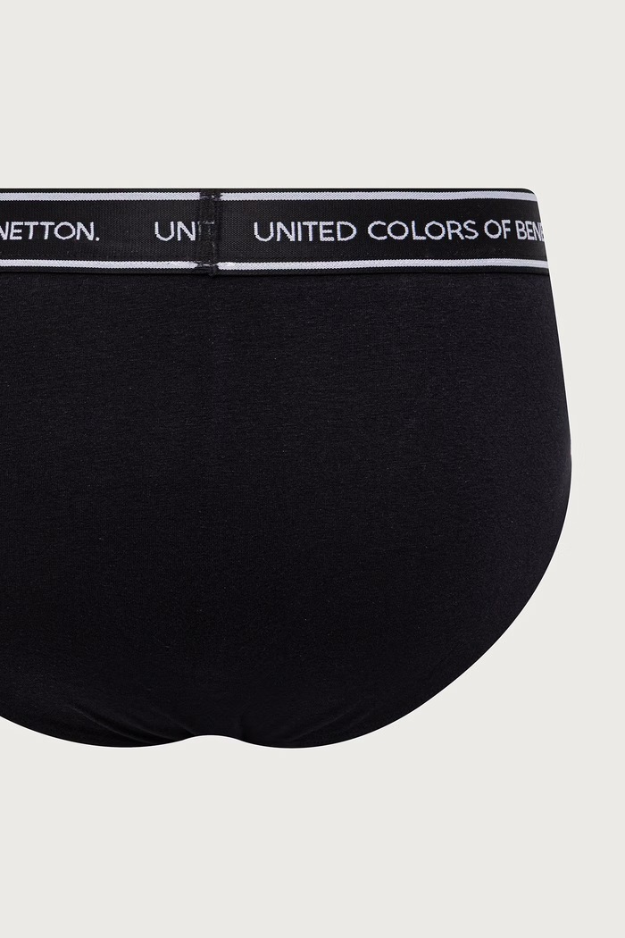 Odzież United Colors of Benetton Slipy męskie bawełniane z elastanem 2-pack 3G682S00N czarny
