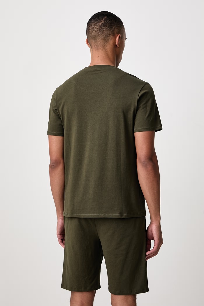 Dvoudílné pyžamo pánské bavlněné s elastanem United Colors of Benetton 3G684P038 zelená