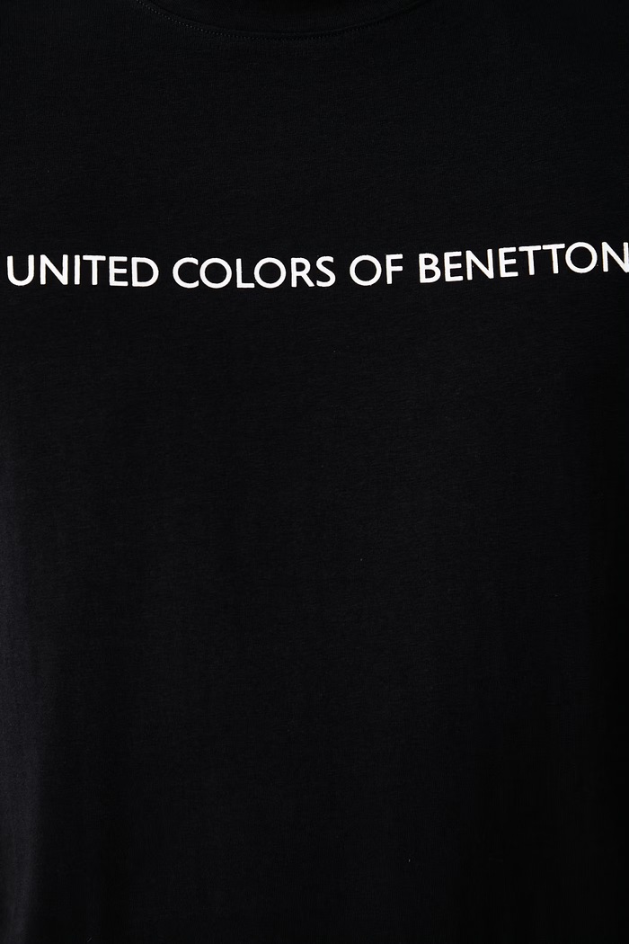 Dvoudílné pyžamo pánské bavlněné s elastanem United Colors of Benetton černá 3G684P038