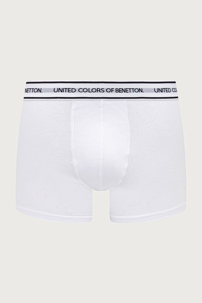 United Colors of Benetton Priliehavé boxerky pánske bavlnené s elastanom 3-pak 3G682X01T biela AW26
