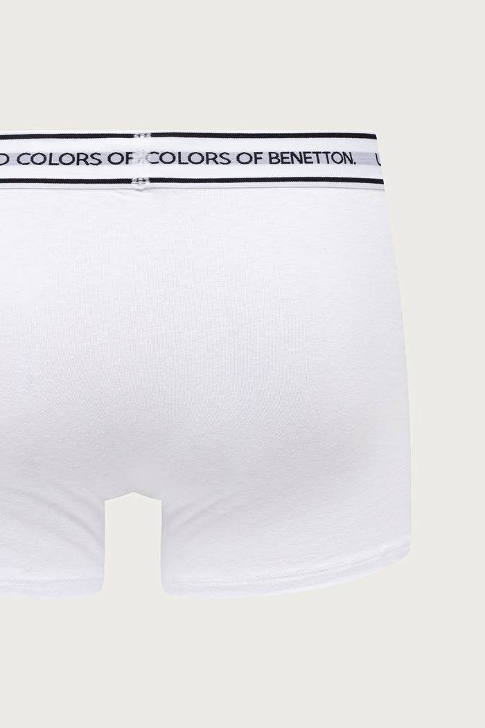 Přiléhavé boxerky pánské bavlněné s elastanem 3-pack United Colors of Benetton bílá 3G682X01T