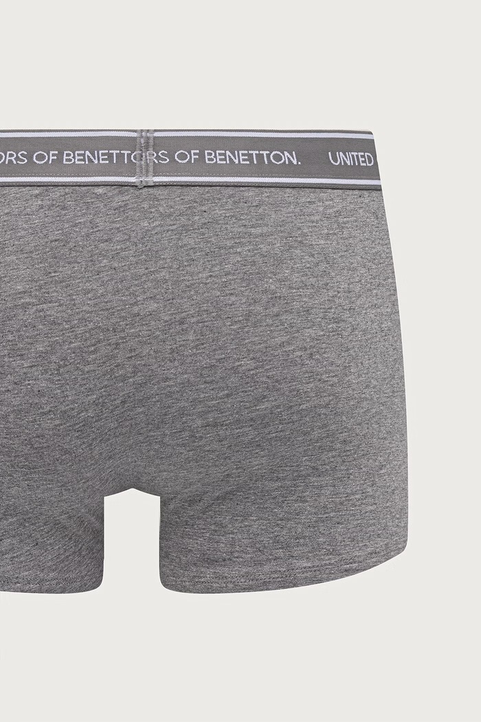 Priliehavé boxerky pánske bavlnené s elastanom 3-pak United Colors of Benetton biela 3G682X01T