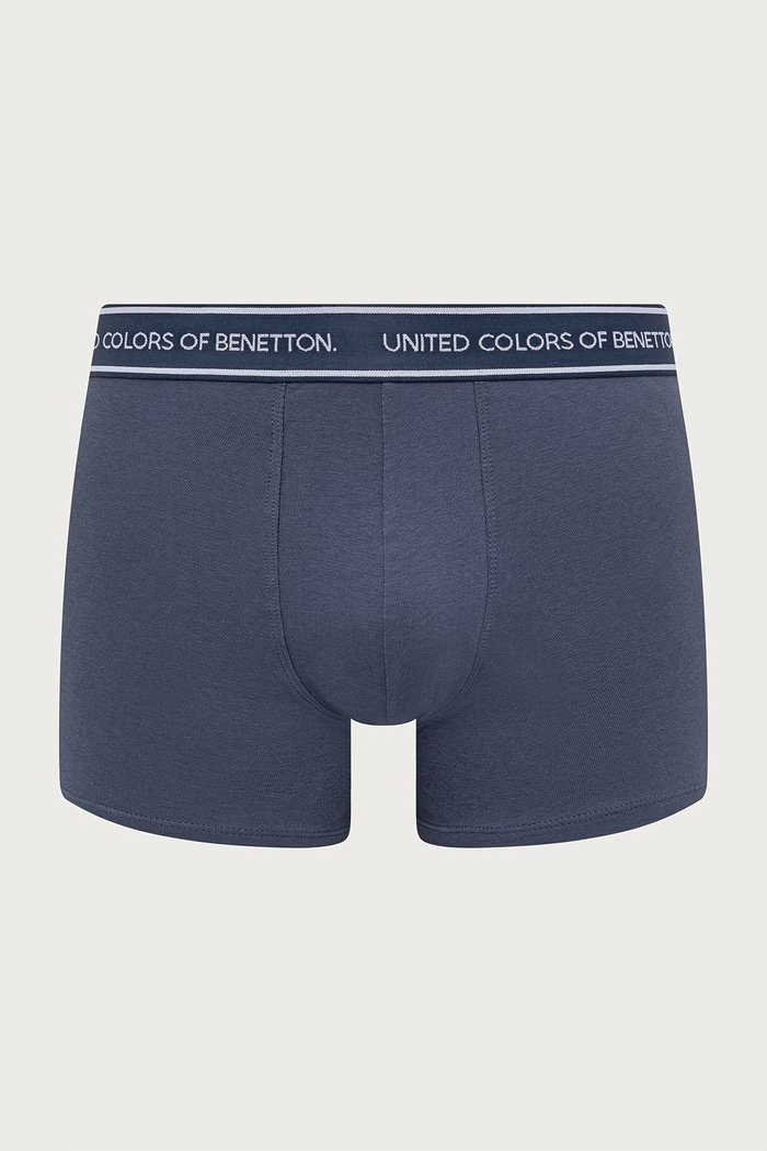 Odzież United Colors of Benetton Bokserki dopasowane męskie bawełniane z elastanem 3-pack 3G682X01T niebieski