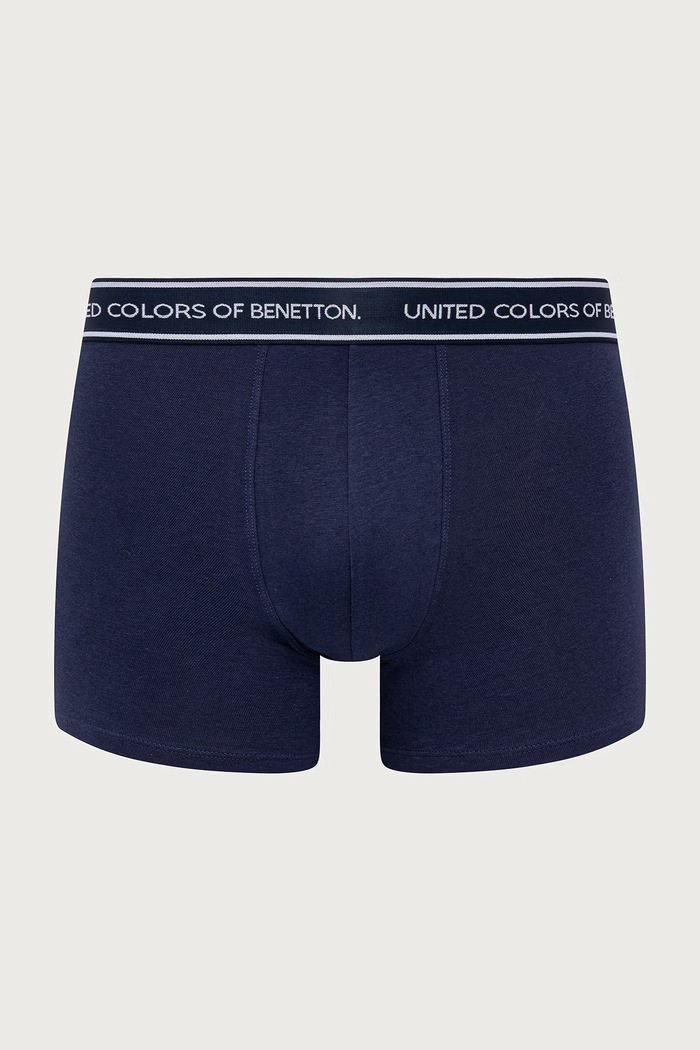 United Colors of Benetton Bokserki dopasowane męskie bawełniane z elastanem 3-pack 3G682X01T granatowy AW26