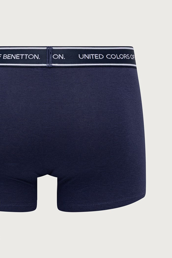 Odzież United Colors of Benetton Bokserki dopasowane męskie bawełniane z elastanem 3-pack 3G682X01T granatowy