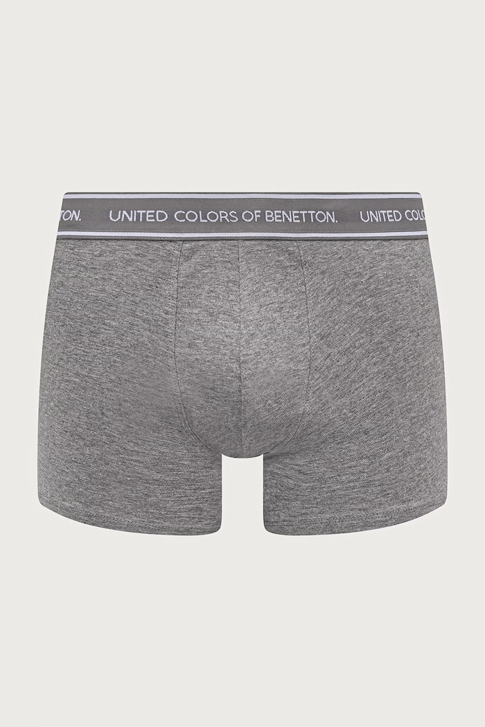 United Colors of Benetton Bokserki dopasowane męskie bawełniane z elastanem 3-pack 3G682X01T szary AW26