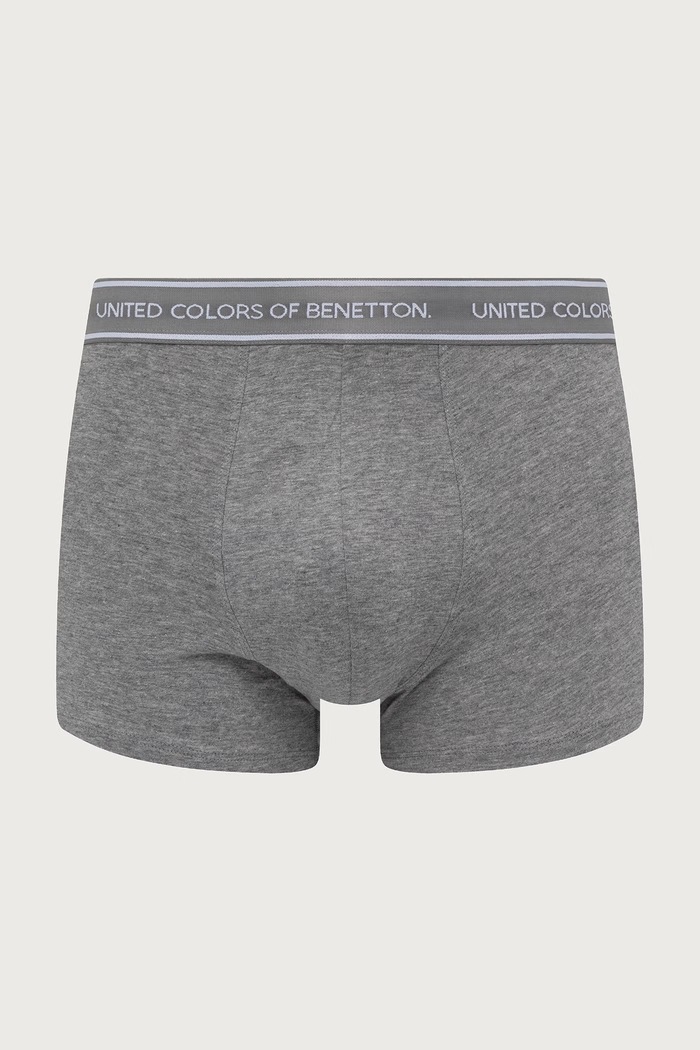Odzież United Colors of Benetton Bokserki dopasowane męskie bawełniane z elastanem 3-pack 3G682X01T szary