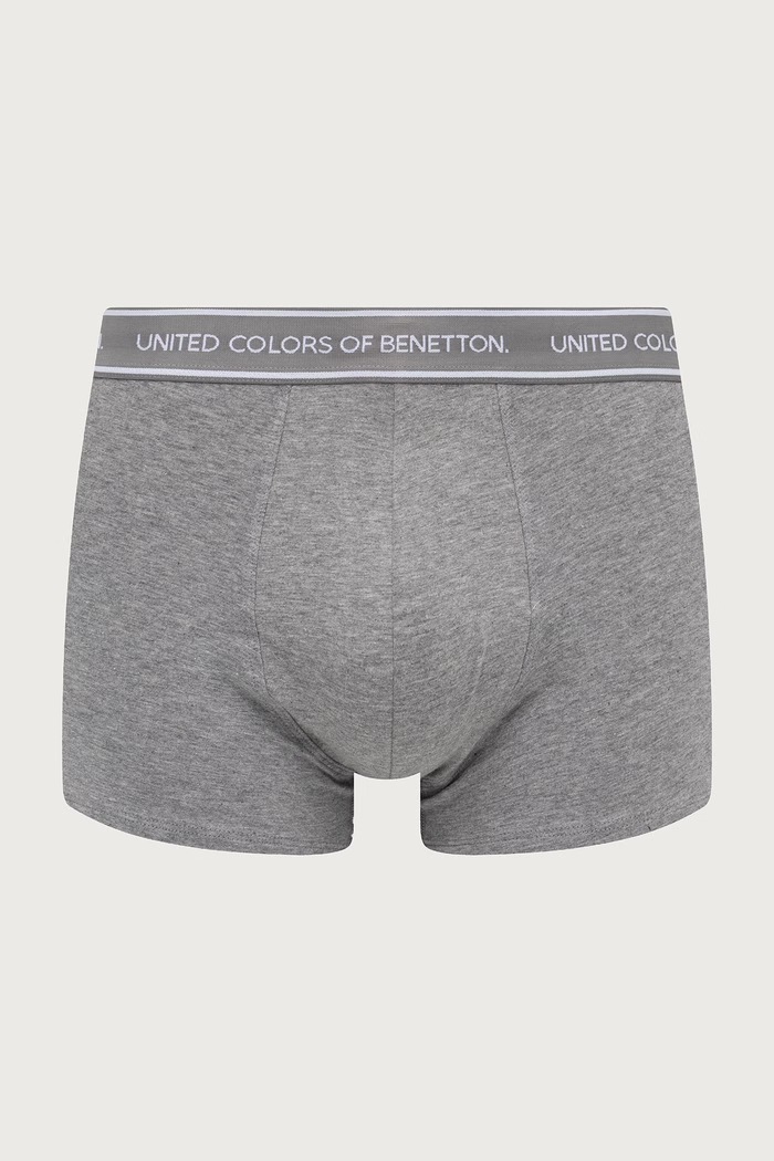 Odzież United Colors of Benetton Bokserki dopasowane męskie bawełniane z elastanem 3-pack 3G682X01T szary