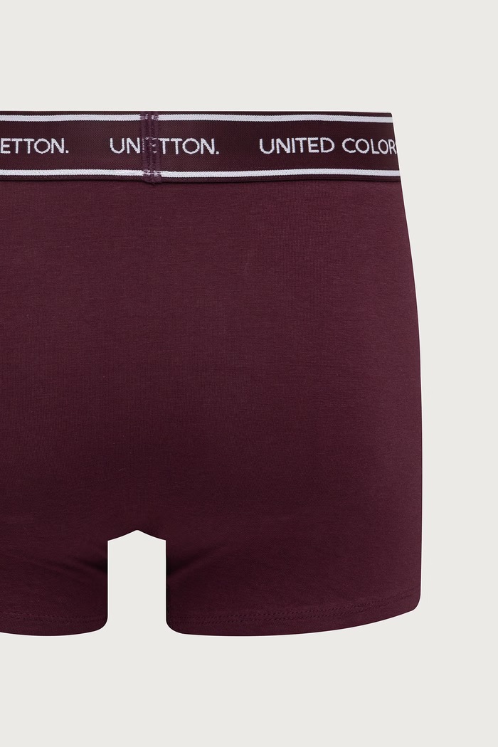 Bokserki dopasowane męskie bawełniane z elastanem 3-pack United Colors of Benetton szary 3G682X01T