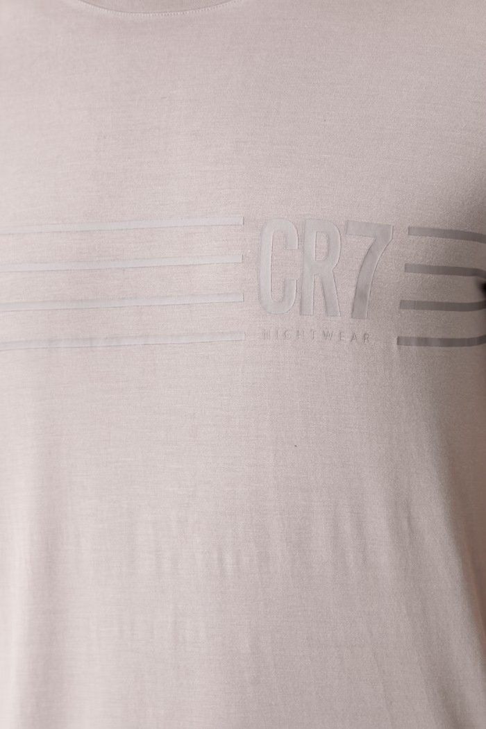 CR7 Cristiano Ronaldo piżama dwuczęściowa męska z modalem x MODAL CONCEPT 8736.4107.1557 beżowy