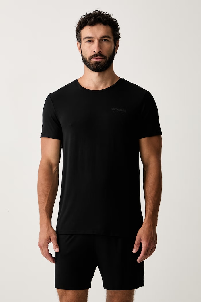 CR7 Cristiano Ronaldo dvojdielne pyžamo pánske s modalom x MODAL CONCEPT čierna 8736.4107.1555