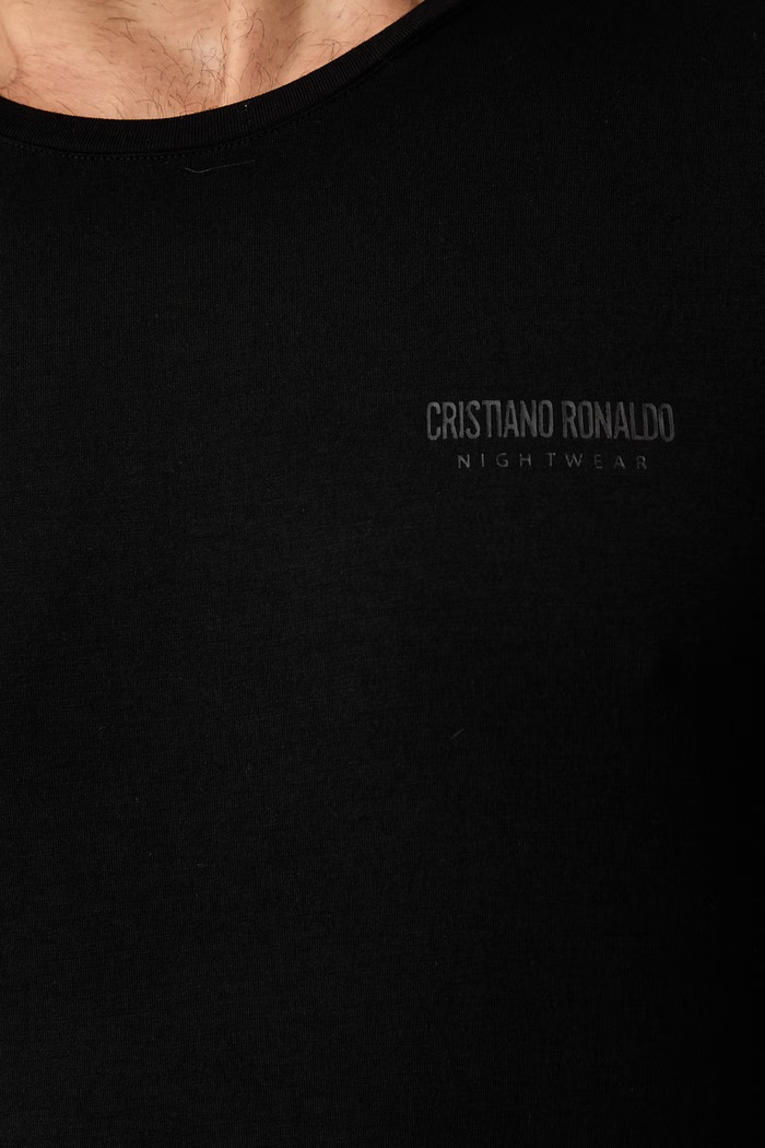 CR7 Cristiano Ronaldo dvojdielne pyžamo pánske s modalom x MODAL CONCEPT 8736.4107.1555 čierna