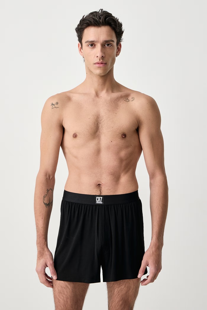 CR7 Cristiano Ronaldo Bokserki męskie bawełniane z elastanem x MODAL CONCEPT 3-pack czarny 8610.13.500