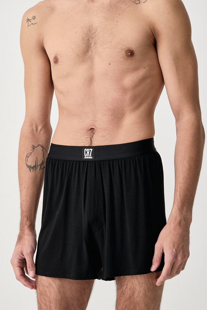 CR7 Cristiano Ronaldo Bokserki męskie bawełniane z elastanem x MODAL CONCEPT 3-pack 8610.13.500 czarny AW26