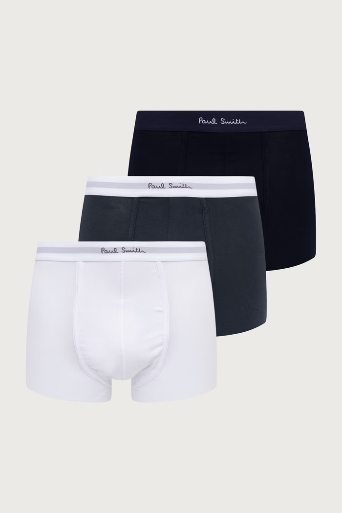 Paul Smith Bokserki dopasowane męskie bawełniane z elastanem 3-pack biały M1A.914.W3PK92